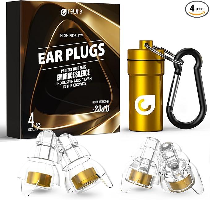 Reure High Fidelity Concert Ear Plugs, Noise Cancelling Silicone Ear Plugs 2 by Reure