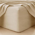 MooMee Fitted Bottom Sheet Only 100% Washed Cotton Linen Like Textured by MOOMEE