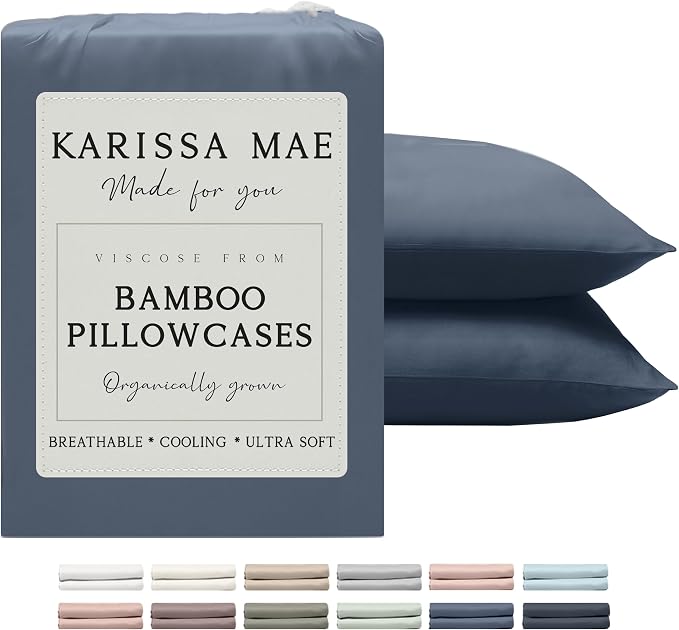 Karissa Mae Cooling Bamboo Viscose King Size Pillowcase Set | 100% FSC by KARISSAMAE