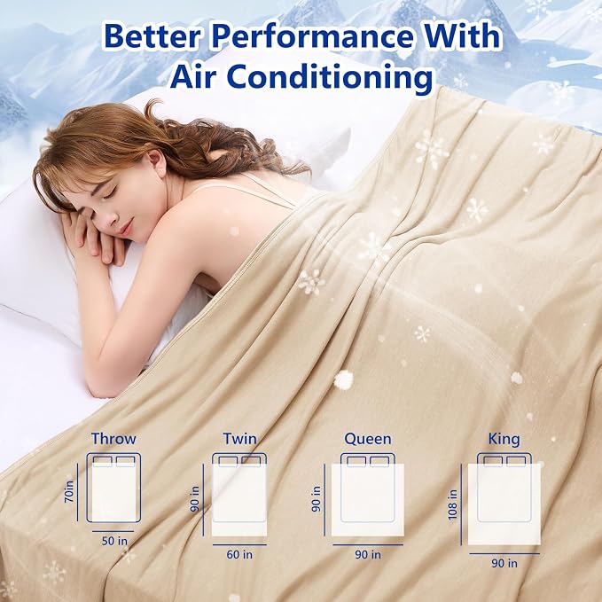 Topcee Cooling Blanket for Night Sweats Absorbs Heat to Keep Adults Cool on - Image 7