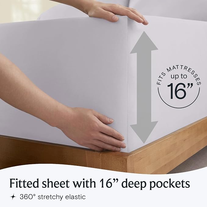 LuxClub 3 PC Twin XL Sheet Set, Deep Pockets Wrinkle Free Cooling Bed Sheets - Image 6