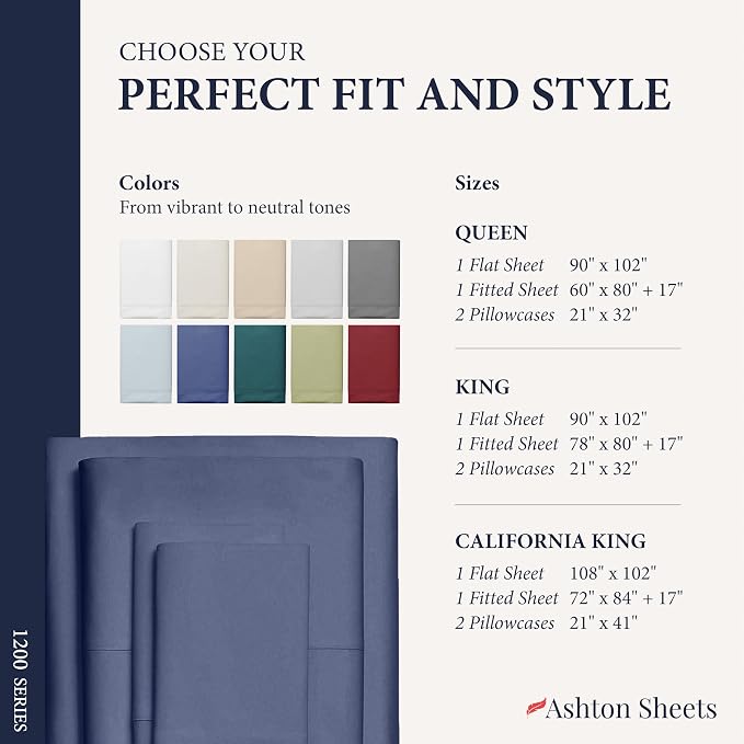 100% Egyptian Cotton Queen Size Sheets Set - Image 8