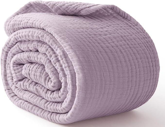 100% Cotton Muslin Blanket King 108" x 90", 6 Layers Breathable and Lightweight by Kozyhvn