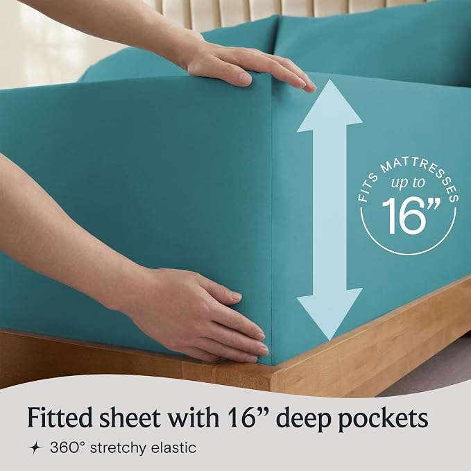 LuxClub 4 PC Queen Sheet Set, Breathable Luxury Bed Sheets, Deep Pockets 18" - Image 6