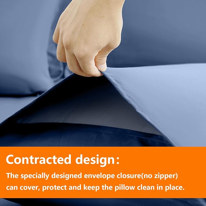 TAIMIT Slate Blue Twin Size Comforter Set - Image 4