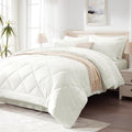 Love's cabin Twin Comforter Set Ivory, 5 Pieces Twin Bed in a Bag, All Season by Lovescabin