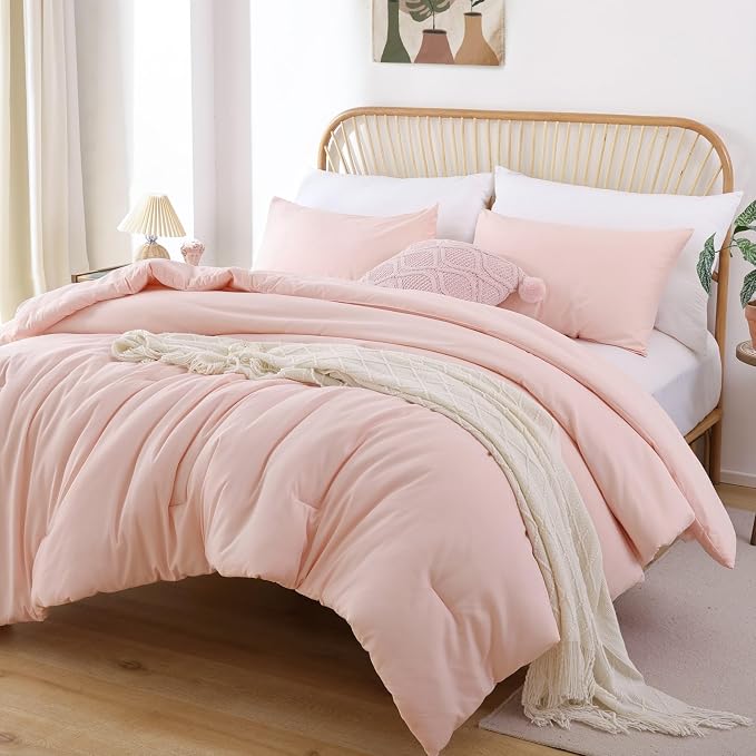 ROSGONIA Comforter Full Size for Girls Boys Teens Blush - Image 3