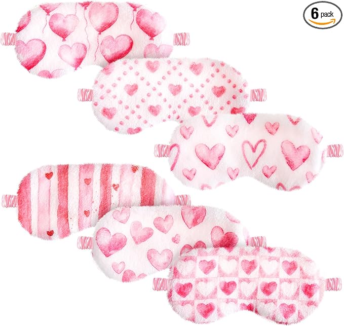 Cuffbow 6 Pack Plush Sleep Mask Set, Cute Plush Eye Masks by Cuffbow