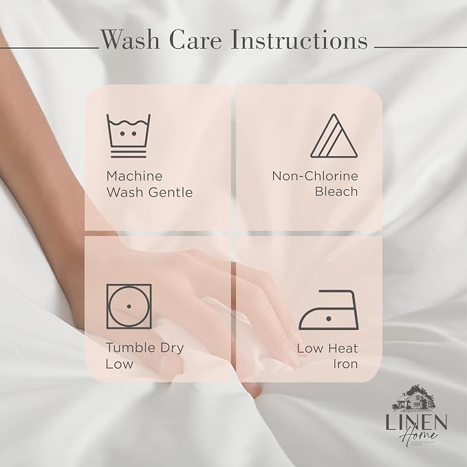 Linen Home 100% Cotton Percale Sheets Twin XL Size, Tropical Peach, Deep Pocket - Image 5