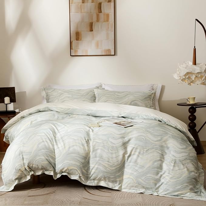 OAITE Duvet Cover Set Queen Size Floral Pattern Ultra Soft 100% Cotton Duvet by OAITE