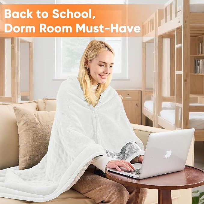 greenoak Heated Blanket Electric Throw 50"X60", Heating Blankets - Image 5