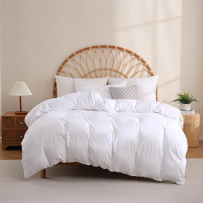 JSD White Duvet Cover Set Twin Size, 2 Piece Microfiber Kids Duvet Cover by JSD