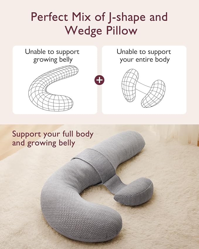Momcozy Pregnancy Pillow, Original F Shaped Maternity Pillow - Image 2