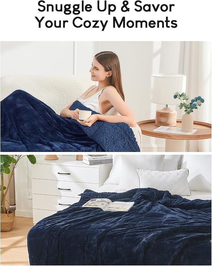 Cottonblue Sherpa Fleece Weighted Blanket 15 lbs - Image 9