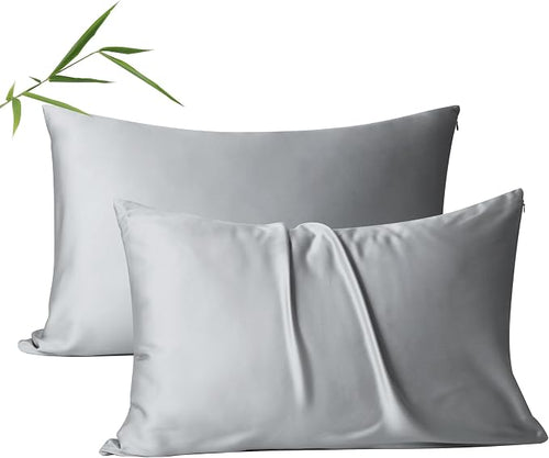 2 Pack Cooling Pillow Cases, Viscose Derived from Bamboo Pillow Protectors by ShunjieHome