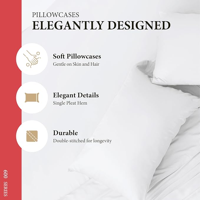 100% Egyptian Cotton Queen Size Sheet Set - Image 5