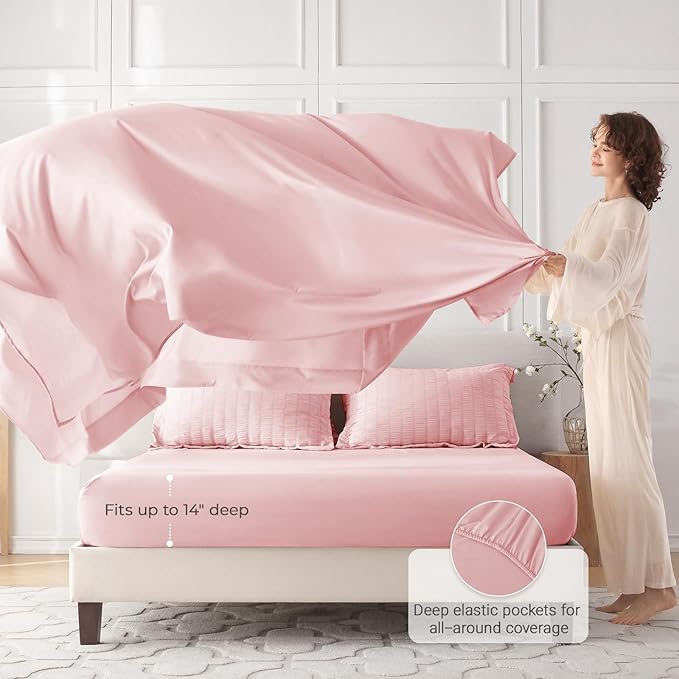 MUXHOMO 5 Pieces Twin Comforter Set, Seersucker Bed in a Bag Twin Size - Image 3