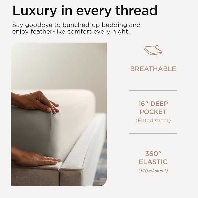 Threadmill Full Size Sheets | 800 Thread Count Bed Sheets - Image 4