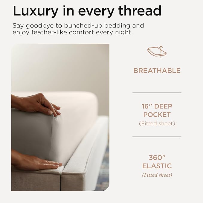 Threadmill King Size Sheets | 800 Thread Count King Bed Sheets Set - Image 4