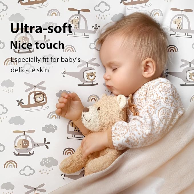 Baby Crib Sheets for Boys and Girls, 3 Pack Toddler Bed Sheets for 52”x28” - Image 2