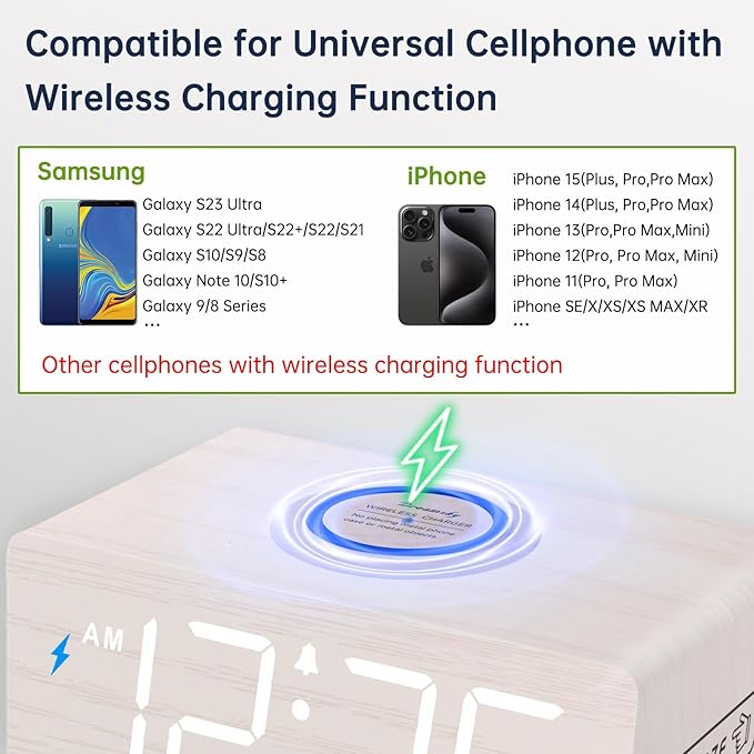 DreamSky Wooden Digital Alarm Clock - Image 3