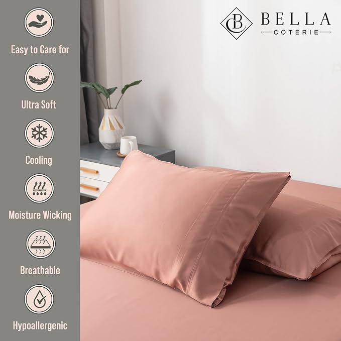 Bella Coterie | Luxury Bamboo Viscose Queen Size Pillowcase Set | 100% - Image 2