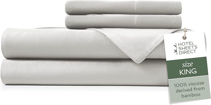 Hotel Sheets Direct 4 Piece Bed Sheet Set King Size, 100% Viscose Derived from by HOTELSHEETSDIRECT