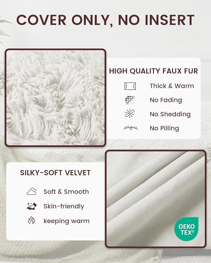 ZonLi Fuzzy Body Pillow Cover, 20 x 54 Pillowcase, Faux Fur Long Pillow Cover - Image 2