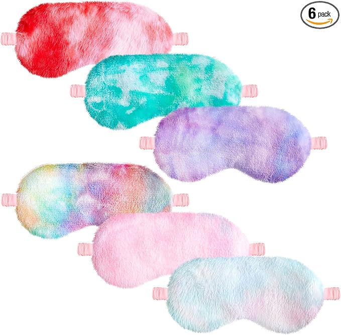 Cuffbow 6 Pack Plush Sleep Mask Set, Cute Plush Eye Masks by Cuffbow