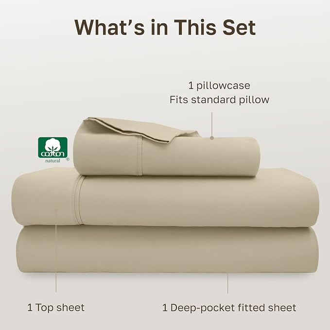 California Design Den Soft 100% Cotton Bed Sheets Twin Size Set, 400 Thread - Image 4