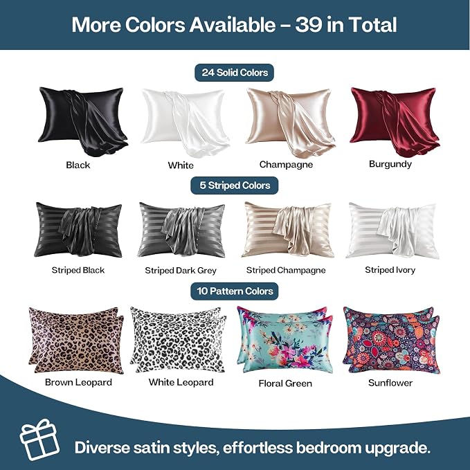 MR&HM Satin Pillowcase for Hair and Skin, Silk Satin Pillowcase 2 Pack - Image 7