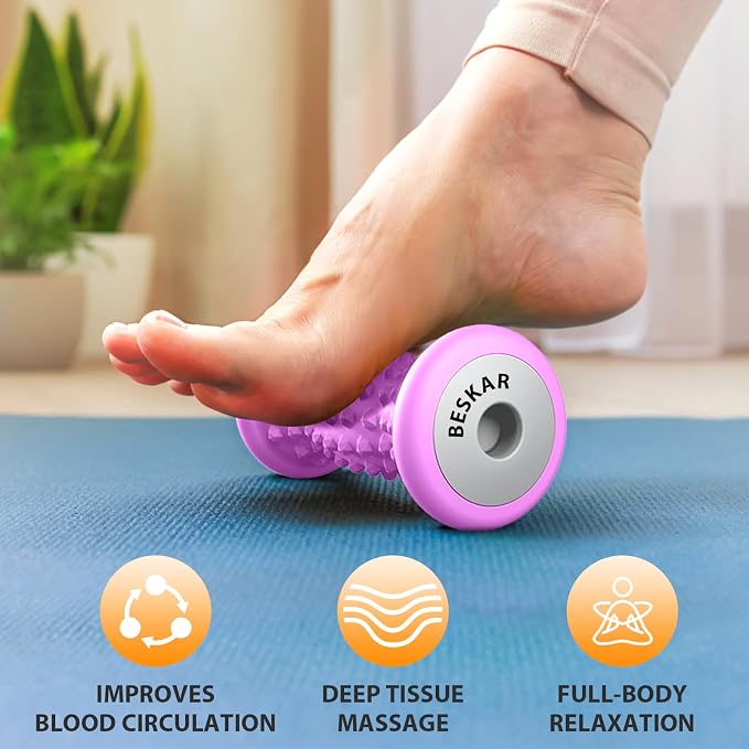 BESKAR Foot Massager Roller for Plantar Fasciitis Relief, Portable Feet Roller - Image 2