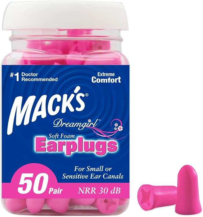 Mack's Dreamgirl Soft Foam Earplugs, 50 Pair, 33dB SNR by Macks