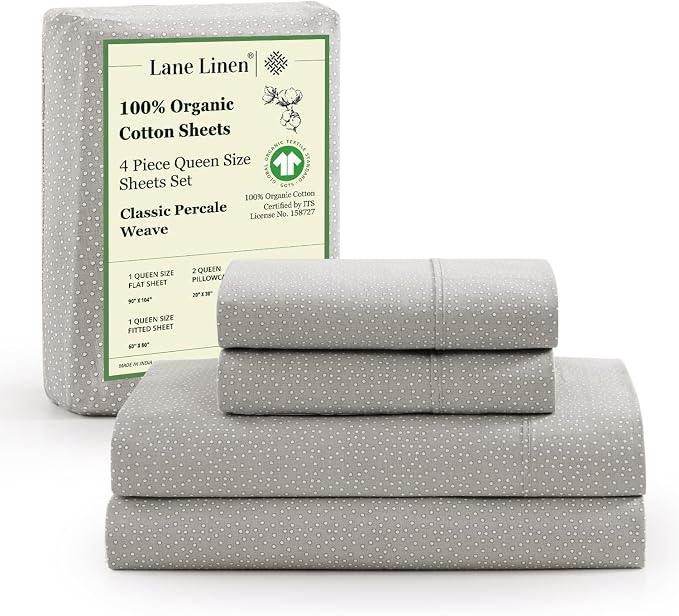 LANE LINEN Sustainably Produced 100% Organic Cotton Twin Bed Sheet Set - Image 9