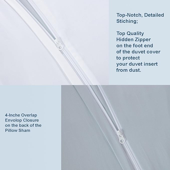 THE COTTON & SILK® 100% Luxury Long-Staple Cotton Duvet Cover Set - Image 3
