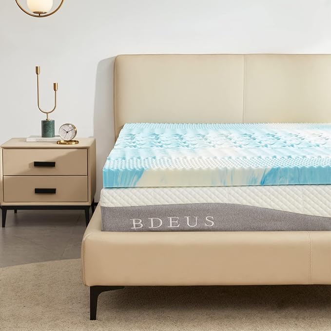 SINWEEK 3 Inch Mattress Topper 5-Zone Memory Foam Mattress Topper Pressure by SINWEEK