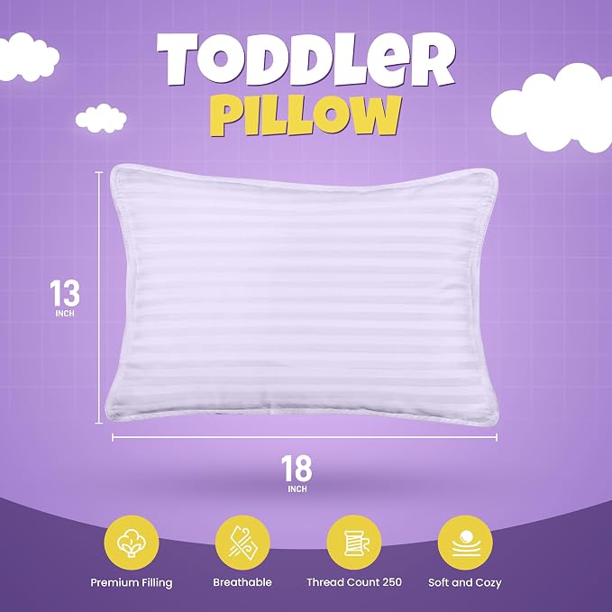 Utopia Bedding Toddler Pillow, 13x18 Small Kids Pillow - Image 2