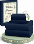 LANE LINEN 100% Organic Cotton California King Bed Sheets, 4-Piece Pure Percale by LaneLinen