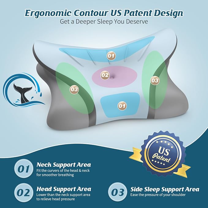 Cervical Pillow for Neck Pain Relief, Ergonomic Pillow for Sleeping, Neck - Image 4