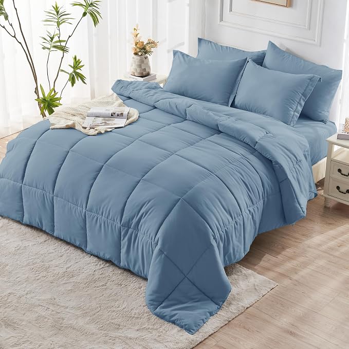 JOLLYVOGUE Queen Comforter Set, Ultra-Soft Bed in a Bag Queen Size 7 Pieces - Image 8