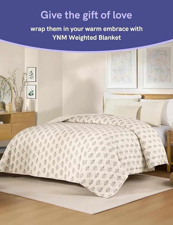 YnM 10lbs Weighted Blanket for Adults, Linen Heavy Bed Throw Blanket - Image 4