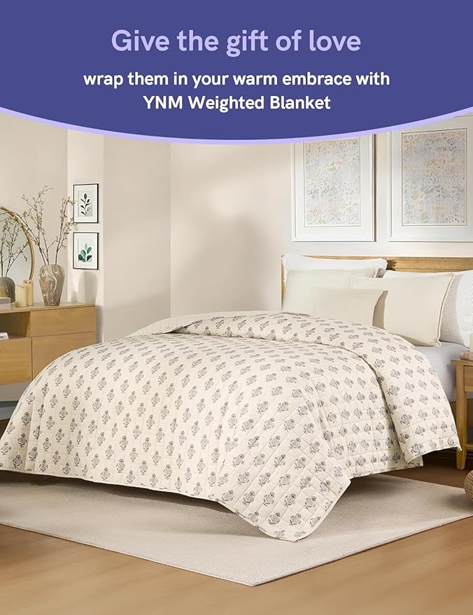 YnM 12lbs Weighted Blanket for Adults, Linen Heavy Bed Throw Blanket - Image 4