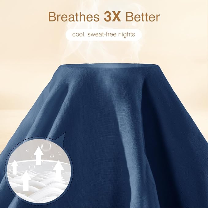 SONORO KATE 100% French Linen Duvet Cover King Size, Soft Breathable - Image 3