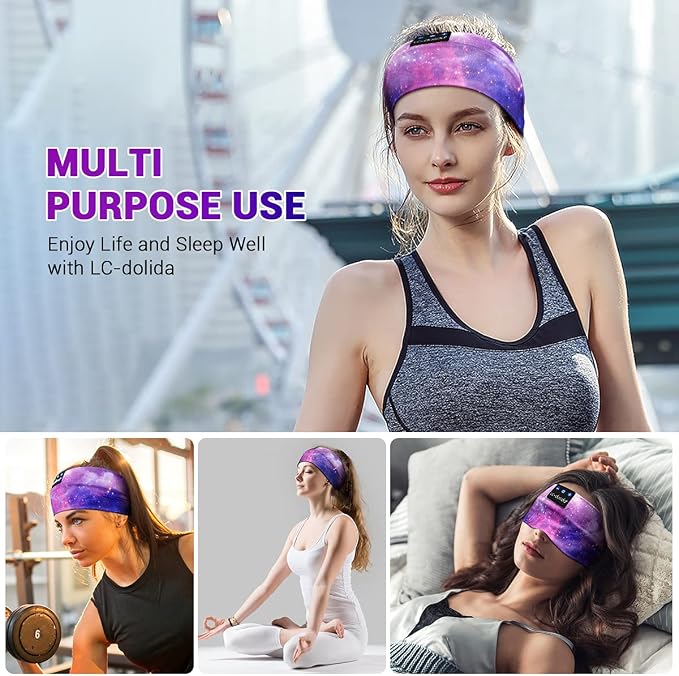 LC-dolida Sleep Headphones Bluetooth Headband Sleeping Wireless Headband - Image 6