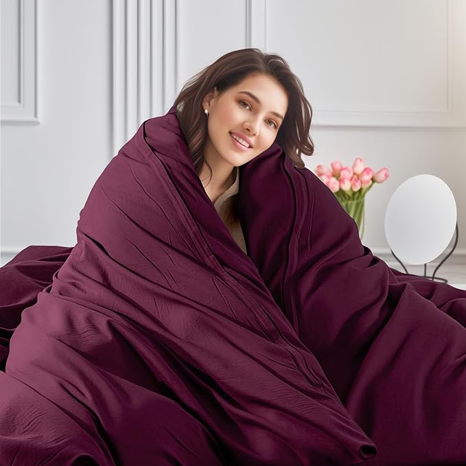 NEXHOME PRO 100% Washed Cotton Duvet Cover Queen Size, Ogranic Natural Linen - Image 7