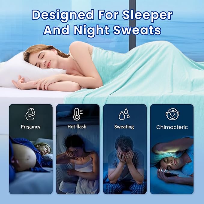 Topcee Cooling Blanket for Night Sweats Absorbs Heat to Keep Adults, Children - Image 4