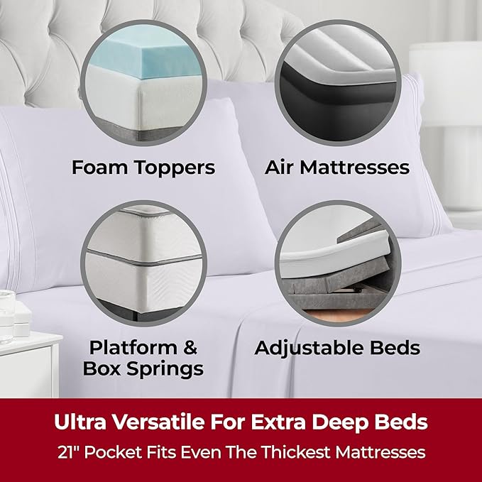 Mellanni Extra Deep Twin Sheets - Image 2