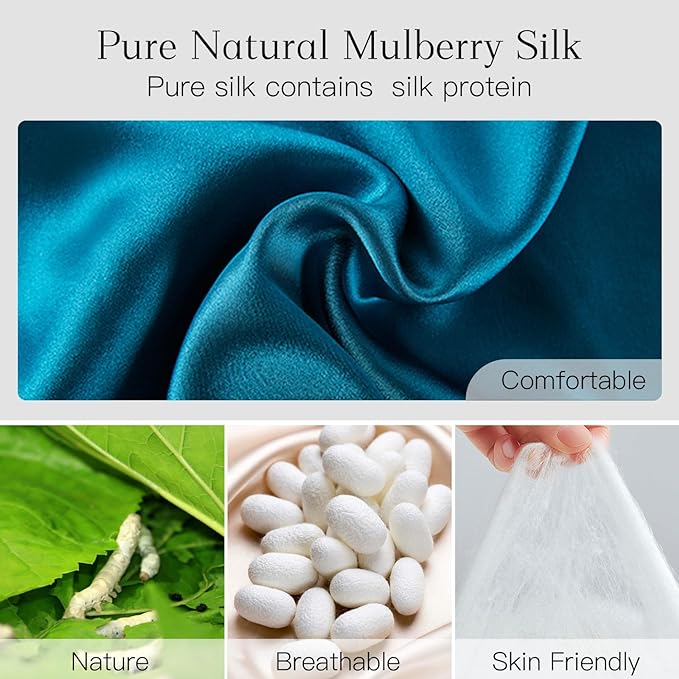 100% Natural Silk Eye Mask for Women Men, Soft Pressureless Cooling Blackout - Image 4