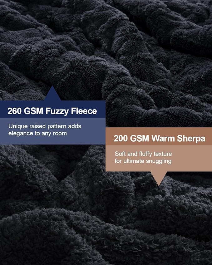 Super Fuzzy Soft Sherpa Fleece Weighted Blanket, 15 lbs Dual Sided Fluffy Heavy - Image 3