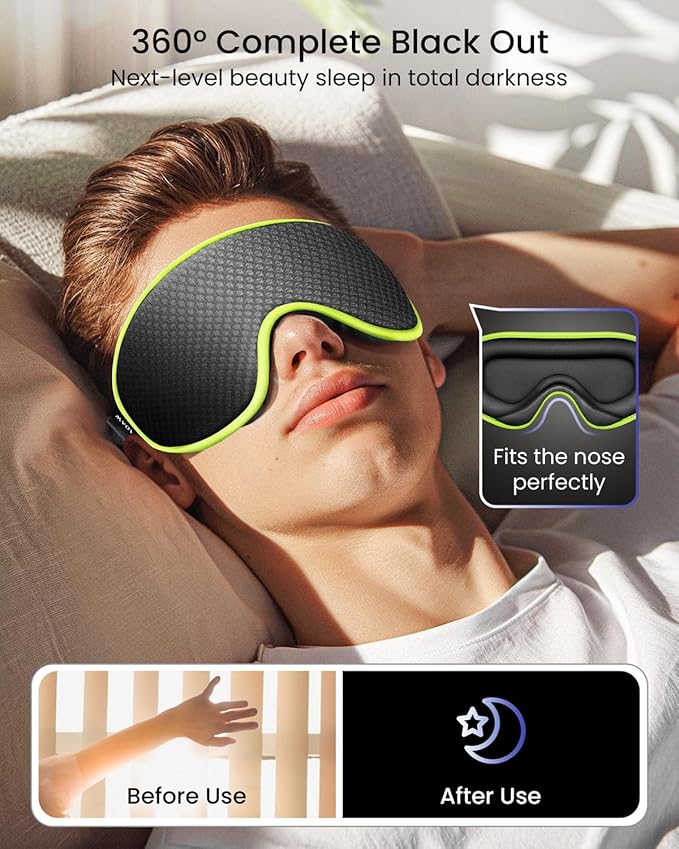 WAOAW Sleep Mask for Men Women: Blackout Eye Masks for Sleep - Image 3